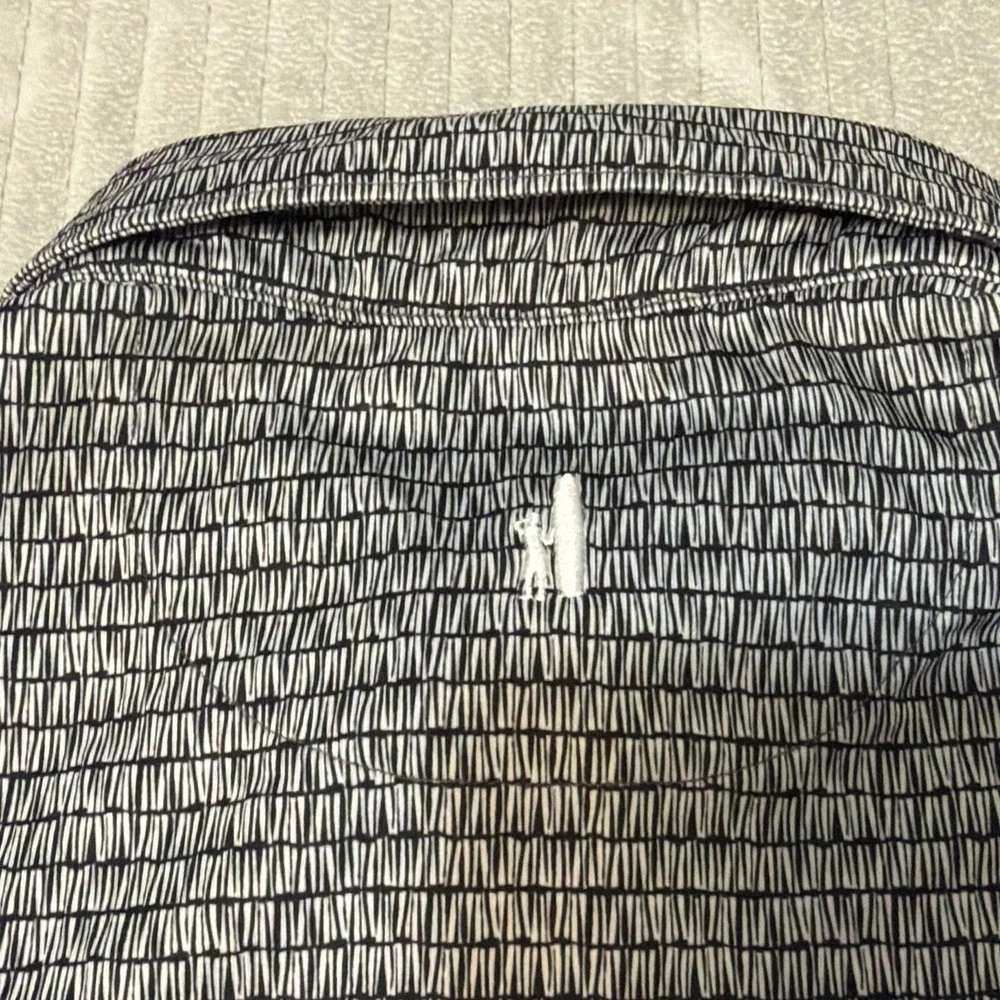 Johnnie-O Polo Shirt Mens Large Heather Black Geometric Golf Stretch Performance